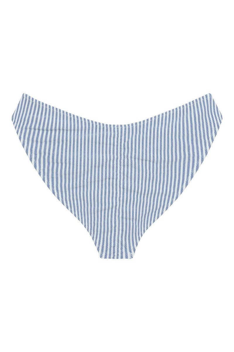 Classic Blue Stripe Added Coverage Lulu (Zig-Zag Stitch) Bikini Bottom