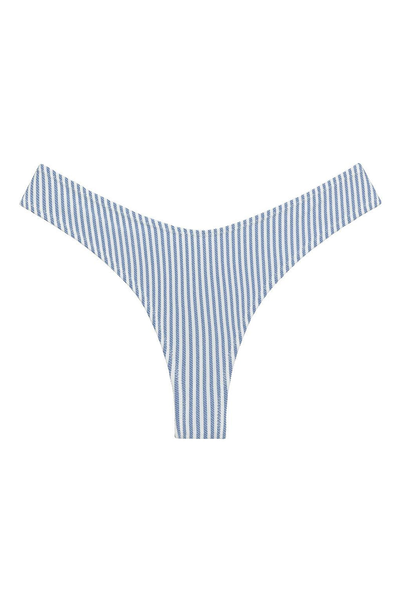 Classic Blue Stripe Added Coverage Lulu (Zig-Zag Stitch) Bikini Bottom