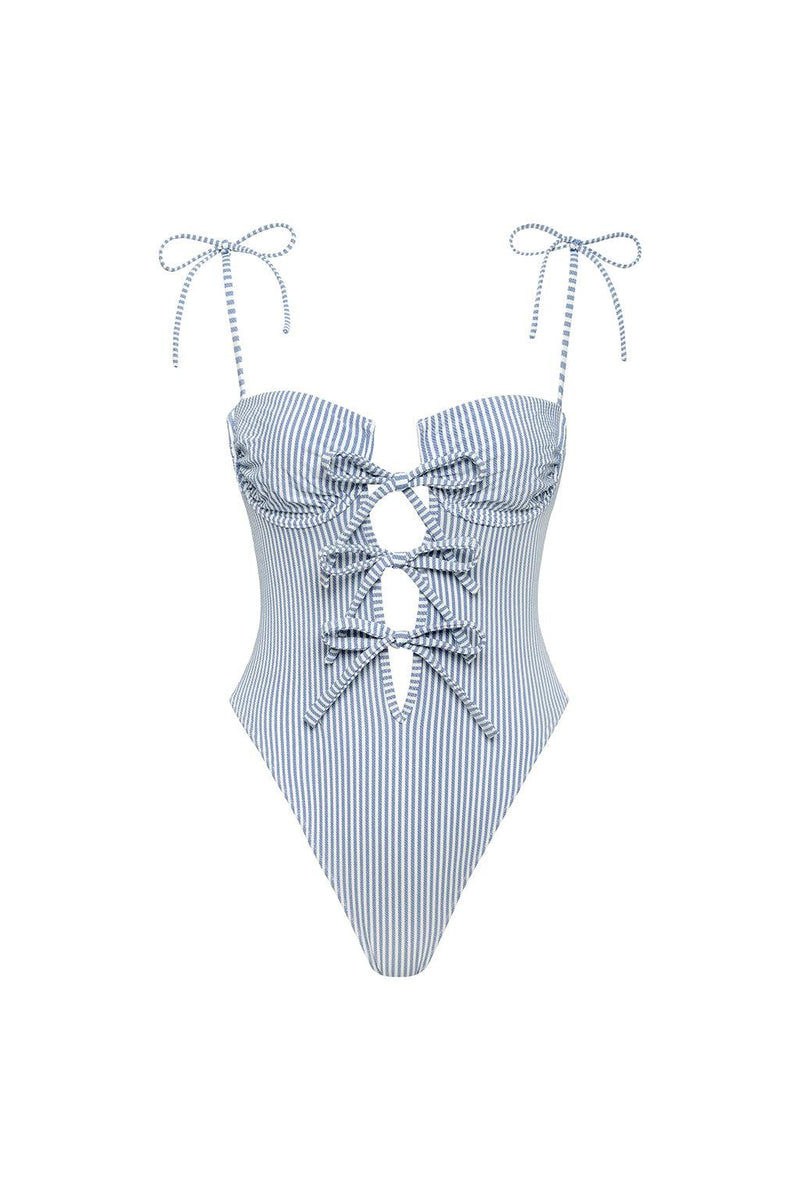 Classic Blue Stripe Trois One-Piece