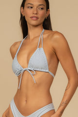 Classic Blue Stripe Euro Bow Bikini Top