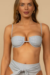 Classic Blue Stripe Simonette Bikini Top