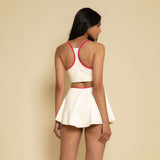 Cream Raspberry Binded Racerback Sport Top