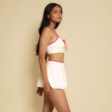 Cream Raspberry Binded Racerback Sport Top