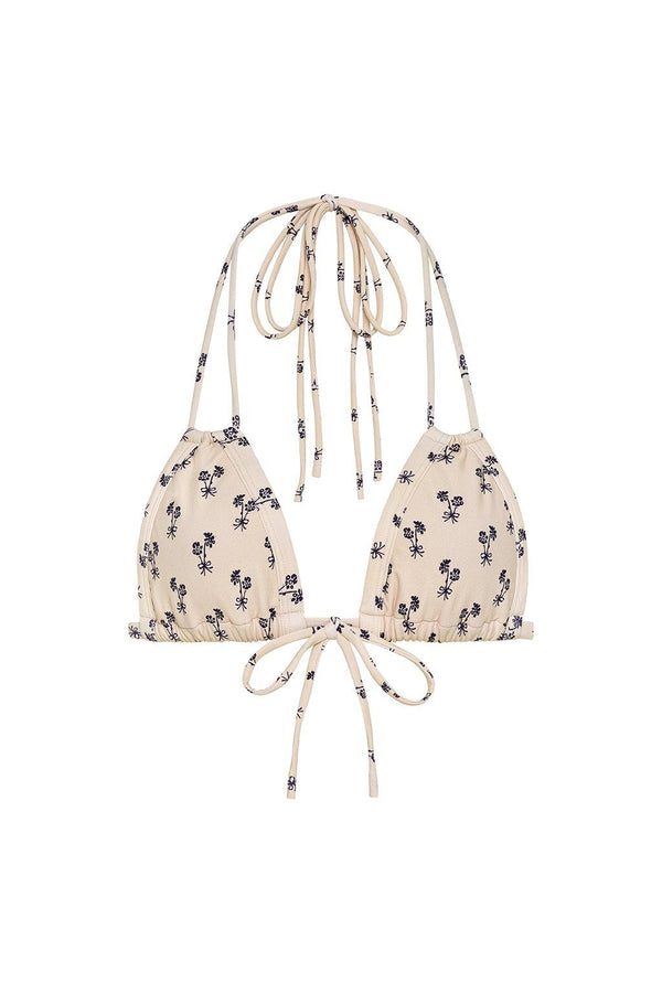 Cynthia Floral Euro Bow Bikini Top