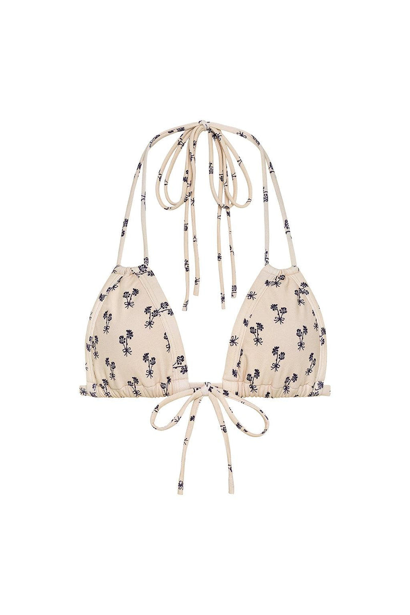 Cynthia Floral Euro Bow Bikini Top