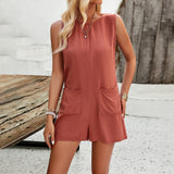 Sleeveless short jumpsuit pants