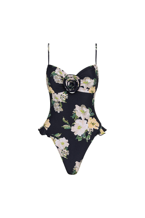 Liz Floral Devin Rosa Ruffle One-Piece