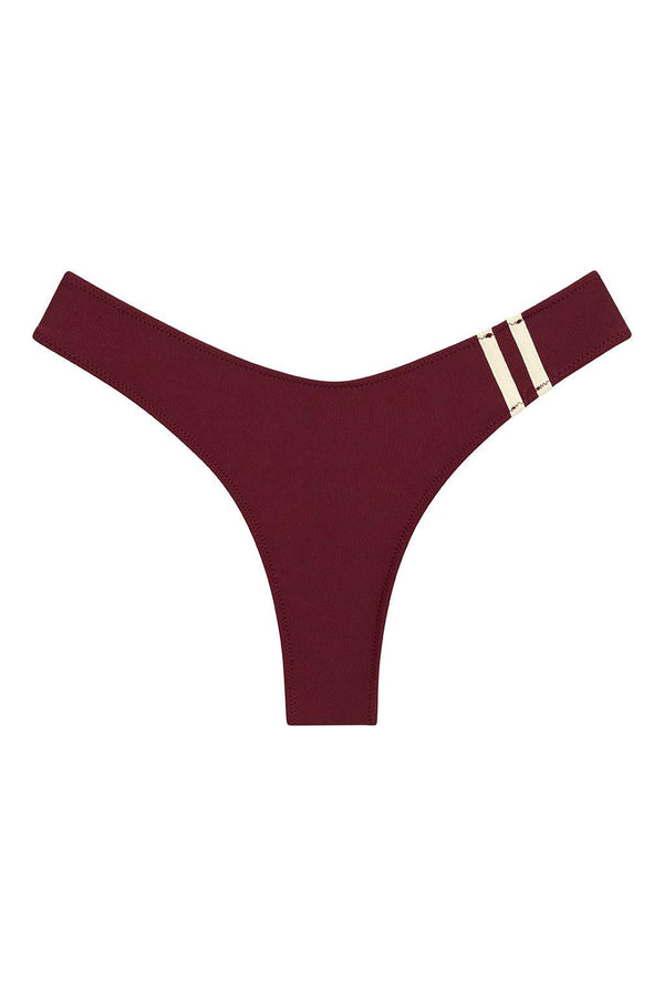 Maroon Sporty Lulu (Zig-Zag Stitch) Bikini Bottom