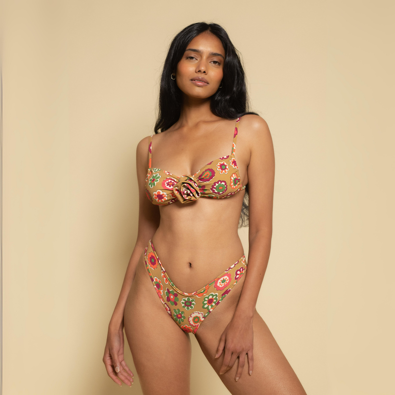 Mazzy Floral Devin Rosa Bikini Top