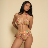 Mazzy Floral Full Coverage High Rise Bikini Bottom