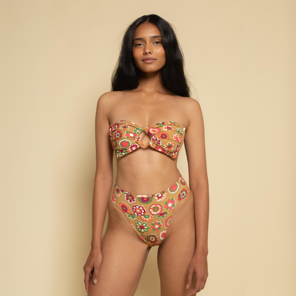 Mazzy Floral Tamarindo Binded Bikini Bottom