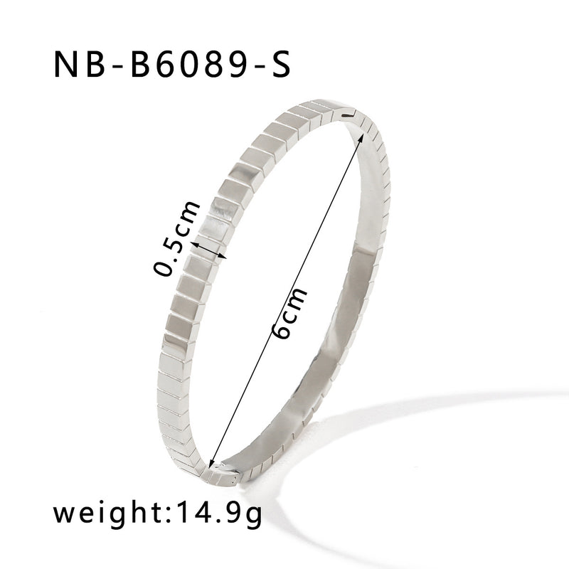 Zircon Titanium Steel Electroplated Bracelet