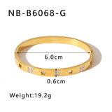 Zircon Titanium Steel Electroplated Bracelet