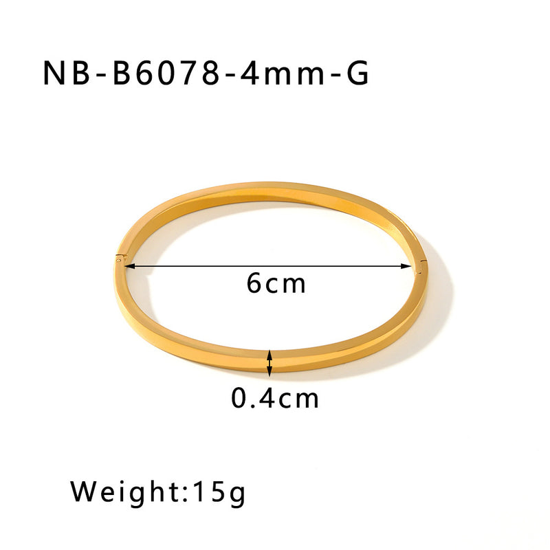 Zircon Titanium Steel Electroplated Bracelet