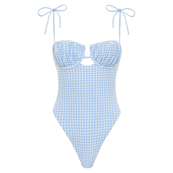 Peri Micro Gingham Petal One-Piece