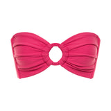 Raspberry Tori Ties Bandeau Bikini Top