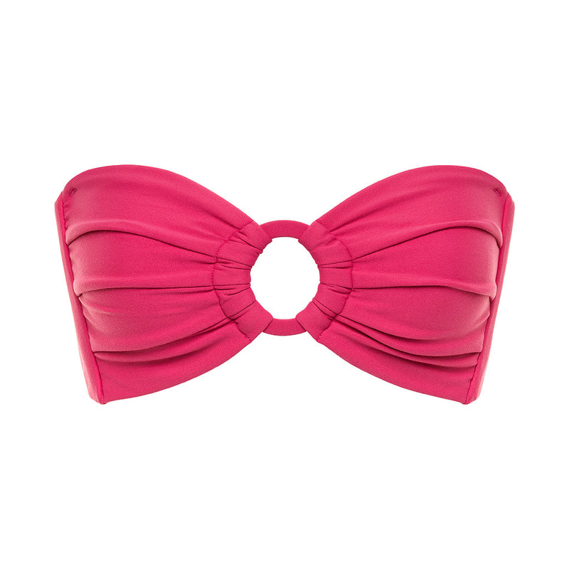 Raspberry Tori Ties Bandeau Bikini Top