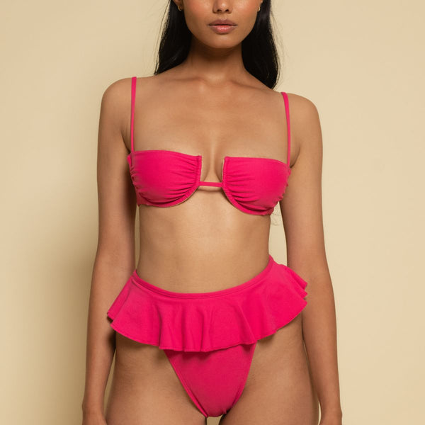 Raspberry Tamarindo Ruffle Bikini Bottom