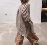Cotton and Linen Blouse Pullover Tops Casual Shirts