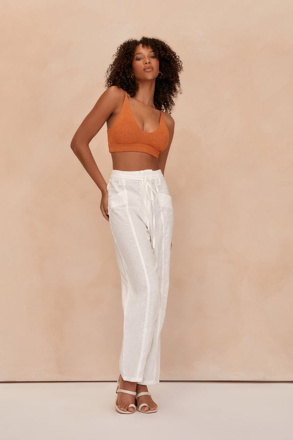 ROSE KNIT TOP - BURNT ORANGE