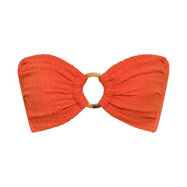 Tangerine Tori Ties Bandeau Bikini Top