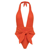 Tangerine Tropez Tie-Up One-Piece