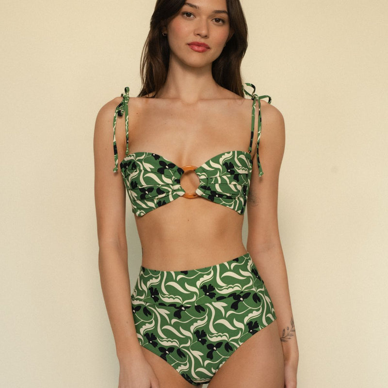 Veronica Floral Full Coverage High Rise Bikini Bottom