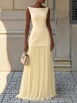 Solid Colour Sleeveless Dress