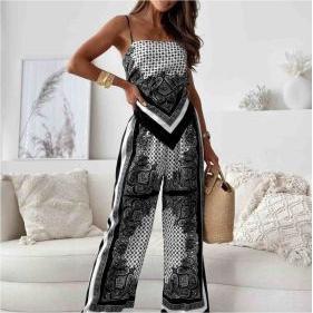 Printed Wrapped Pants Set