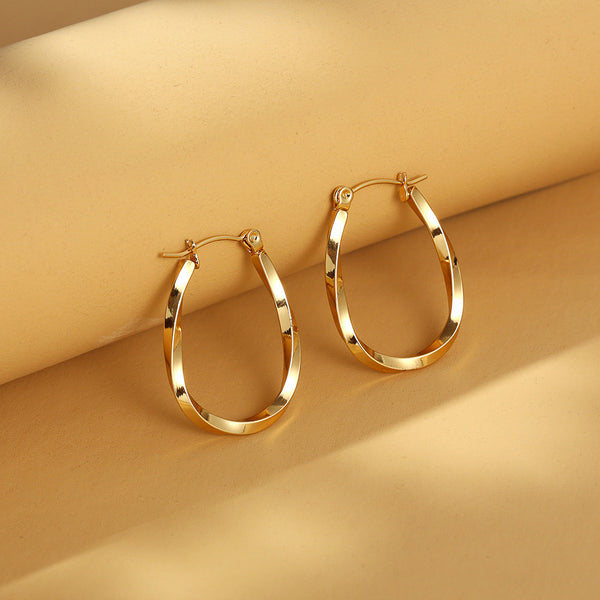 Twisted Wire U-shaped Earring Eardrop Titanium Steel