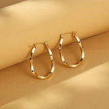 Twisted Wire U-shaped Earring Eardrop Titanium Steel