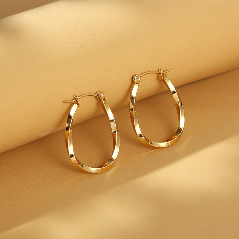 Twisted Wire U-shaped Earring Eardrop Titanium Steel