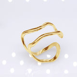 Adjustable Double Line Titanium Vintage Oil Pressure Stainless Steel Ring
