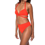 Aima Dora Swimwear Bikini Halter Top Tops XS / PAPAYA SOLO