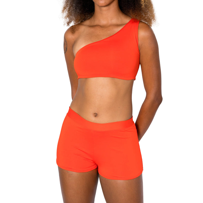 Aima Dora Swimwear Bralette One Shoulder Top Tops XS / PAPAYA SOLO