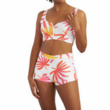 Aima Dora Swimwear Bralette With Zip Top Tops S / TROPICAL LEAVES