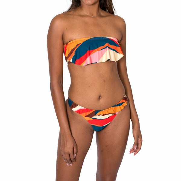 Aima Dora Swimwear Ruffle Bandeau Top Tops XS / CHAMAREL