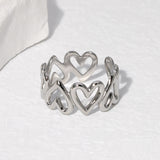 Hollow Titanium Steel Adjustable Love Ring Niche