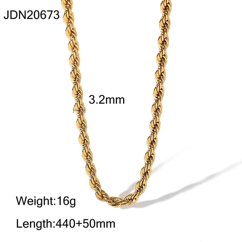 High Sense Gold Plated Stainless Steel Necklace Light Luxury