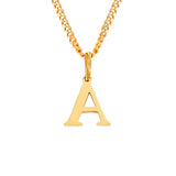 Beach Luxe 26 Letters All-Match 14K Stainless Steel Necklace Necklace A Rose Gold
