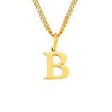 Beach Luxe 26 Letters All-Match 14K Stainless Steel Necklace Necklace B Gold