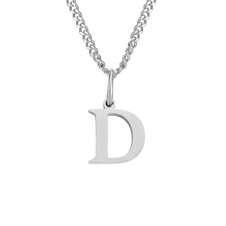 Beach Luxe 26 Letters All-Match 14K Stainless Steel Necklace Necklace D Stainless Steel