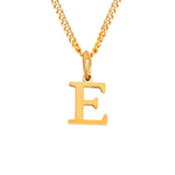 Beach Luxe 26 Letters All-Match 14K Stainless Steel Necklace Necklace E Rose Gold