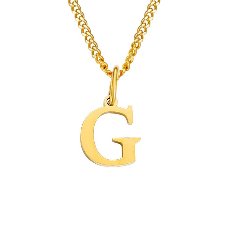 Beach Luxe 26 Letters All-Match 14K Stainless Steel Necklace Necklace G Gold