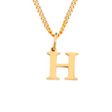 Beach Luxe 26 Letters All-Match 14K Stainless Steel Necklace Necklace H Rose Gold
