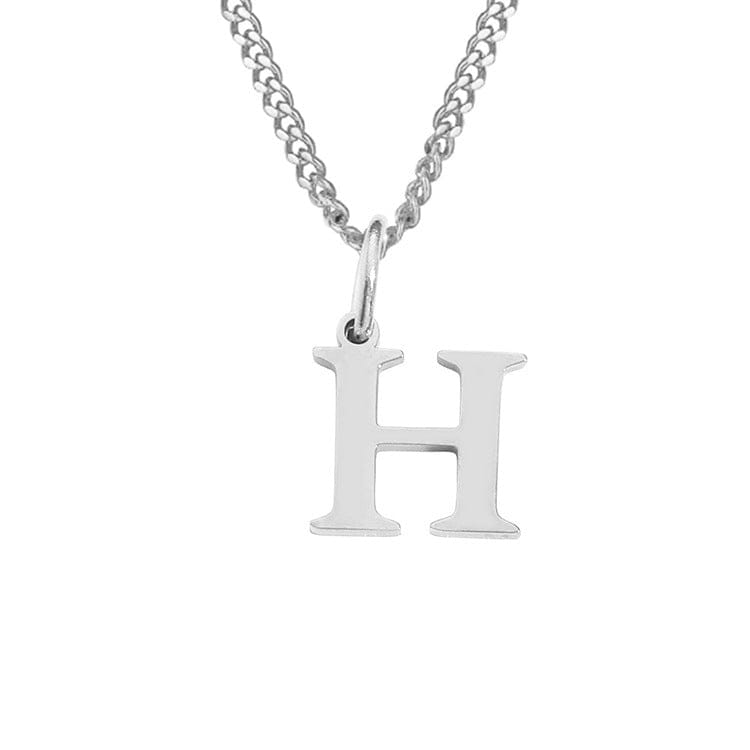 Beach Luxe 26 Letters All-Match 14K Stainless Steel Necklace Necklace H Stainless Steel