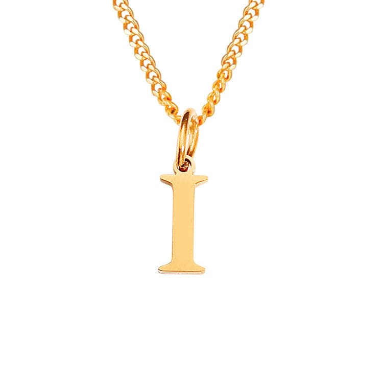 Beach Luxe 26 Letters All-Match 14K Stainless Steel Necklace Necklace I Rose Gold