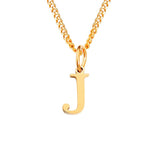 Beach Luxe 26 Letters All-Match 14K Stainless Steel Necklace Necklace J Rose Gold