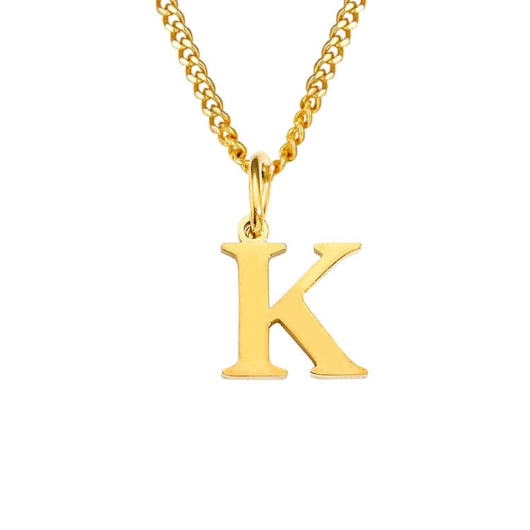 Beach Luxe 26 Letters All-Match 14K Stainless Steel Necklace Necklace K Gold