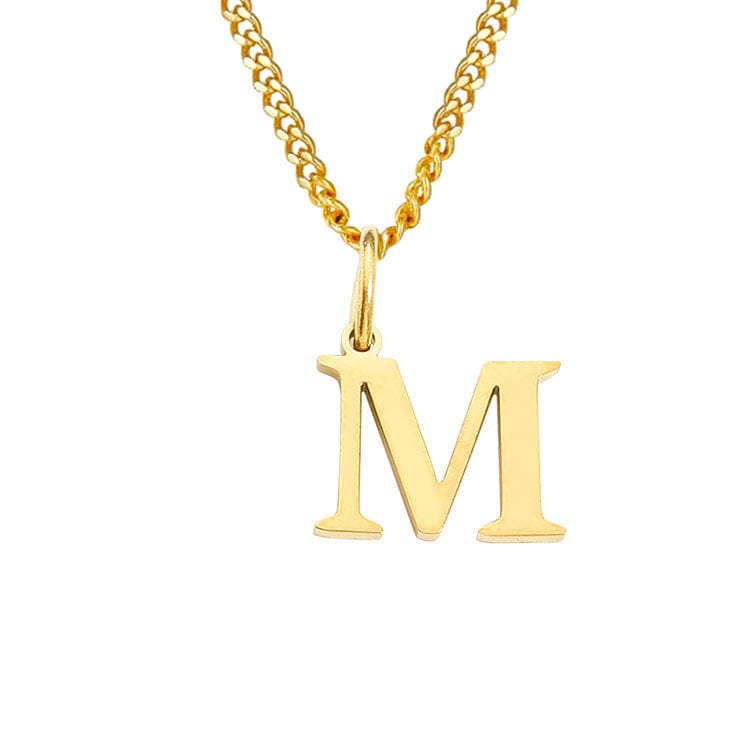 Beach Luxe 26 Letters All-Match 14K Stainless Steel Necklace Necklace M Gold